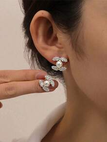 925 Silver Earrings, Versatile Copper Inlaid Zirconia Design, Suitable For Daily, Gatherings And Dates, Enhances Elegance - Silver - View 5