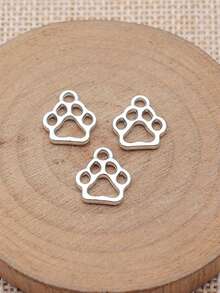 30pcs Dog Paw Shaped Pendant, Suitable For Jewelry DIY - Rhodium - View 1