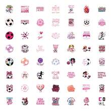 61张粉色足球贴纸，高品质贴纸，可用于剪贴簿、日记本、笔记本电脑、保险杠、滑板、水瓶、电脑、手机、安全帽、汽车、平板电脑、自行车等。 - 隨機風格 - 查看 3