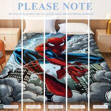 This Is A Marvel Spider-Man Themed Flannel Blanket, With High-Saturation Fuchsia And Black As The Main Colors, Full Of Futuristic And Visual Impact, Creating A Tense And Mysterious Atmosphere, With The Features Of Warmth And Softness, Can Be Used As A Sofa Cover, Nap Blanket, Bedding Decoration Blanket, Etc. - Navy Blue - View 9