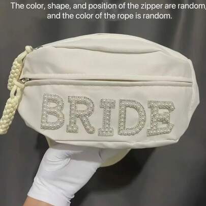 Fashionable Crystal Bridal Waist Bag, Soft And Lightweight Wedding Accessory, Suitable For Wedding, Bride, Party Supplies, Bachelorette Party, Bride-To-Be, Wedding Decor, Bachelorette Party, Honeymoon Essentials - Perfect Gift To Make You Stand Out, Ideal To Pair With Your Outfit