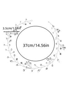 1pc White Pearl Handmade Soft Chain Headband, Bridal Hair Accessory - Silver - View 5