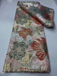 2026 High-Quality African Floral Jacquard Fabric, New French Lace Trim, Nigerian Embroidery, Premium Green Fabric Suitable For Party, Wedding, Evening Dress Sewing, 5 Yards/1 Yard, Fashion Versatile, Soft & Comfortable, No Pilling, Retro Style, Suitable For Women's Daily Clothing Sewing, Home Decor Like Curtains, Bedding DIY, Arts & Crafts Sewing, Purple, Blue Fabric - A - 查看 14