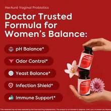 HerAuré Women's Probiotics With 7 Billion CFU, Prebiotics & 7-In-1 Mushroom Blend – PH Balance, Flora Support & Freshness, 60 Vegan Capsules - 100克 - 查看 4