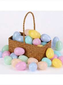 24pcs Plastic Easter Eggs | Soft Pastel Colors, Reusable & Shatterproof | Designed For Easter Egg Hunts, Crafts And Party Decor | Essential For Easter Decoration - Multicolor - View 4
