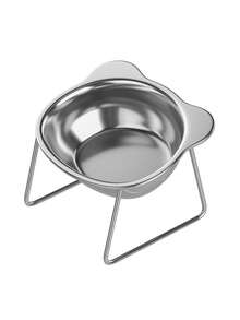 This Stainless Steel Pet Bowl Combines Safety, Health, And Practicality. Made Of Stainless Steel, It's And Odorless, Allowing Direct Contact With Pet Food And Water Without The Risk Of Bacterial Growth, Making Cleaning Easier. - 300ml - View 1