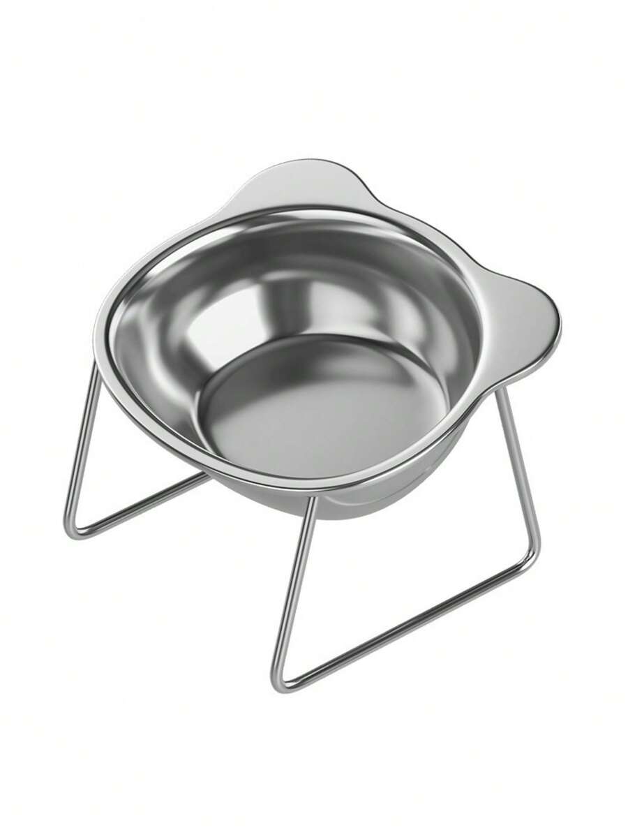 This Stainless Steel Pet Bowl Combines Safety, Health, And Practicality. Made Of Stainless Steel, It's And Odorless, Allowing Direct Contact With Pet Food And Water Without The Risk Of Bacterial Growth, Making Cleaning Easier. - 300ml - View 1
