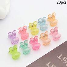 20 piezas Lindos mini clips para el cabello de conejo de cristal acrílico, accesorios de moda para niñas - Multicolor - Ver 6