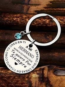 1pc Stainless Steel Key Chain, Spanish Customized Couple Keyring, Valentine For Friends Halloween Valentine's Day Valentines Car Accessories Bag Charm School Cute Goth Y2k Halloween Accessories Teachers Day Christmas Gift Ideas Bag Accessories Lanyards With Id Holder Car Accessories Bag Charms - Multicolor - View 8