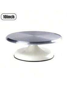 10-Inch Aluminum Alloy Cake Decorating Turntable, Rotating Icing Smoothing Stand, Baking Piping Platform With High-Precision Bearings For Smooth And Quiet Operation, Essential Home Baking Tool - White - One Size - View 1