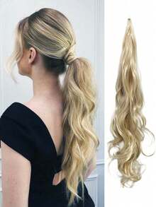32 Inch Synthetic Ponytail Extensions, Extra Long Flexible Wrap Around Ponytail, Golden Color, For Daily Wear - Multicolor - View 26