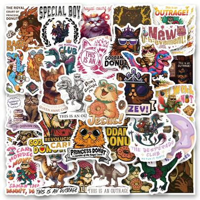 53 Pcs Dungeon Crawler Carl Stickers, High Quality Stickers Decals Scrapbook, Diary, Laptop, Bumper, Skateboard, Water Bottle, Computer, Phone, Hard Hat, Car, Tablet, Bicycle Stickers