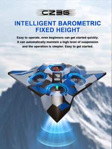 4DRC Elektryczny, zdalnie sterowany samolot bojowy CZ36 6. generacji, dostępny w kolorze zielonym i niebieskim | Akumulator 800 mAh | Pilot zdalnego sterowania 2,4 GHz z jednym przyciskiem, obsługuje przewrócenie i zawis w powietrzu, odpowiedni dla początkujących | Wielowirnikowy dron do zabawy na imprezach w pomieszczeniach i na zewnątrz, do wyścigów, poprawia koordynację ręka-oko | Interaktywna zabawka dla rodziców i dzieci, Zdalnie sterowany samolot z pianki | Idealny dla chłopców i dziewcząt na urodziny, Boże Narodzenie i Halloween - Wielokolorowe - Zobacz 4