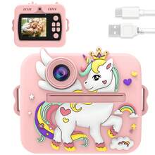 Kids Instant Print Camera, Digital Camera With Instant Photo Printing Function, 8x Optical Zoom, 1080P HD Video, Available In 3 Colors (Pink, Green, Purple), Equipped With Rechargeable 1200mAh Large Capacity Battery, Built-In Flash, Portable And Easy To Use, Compact And Lightweight, Suitable For Travel, Family Photography And Outdoor Activities, Perfect Gift For Holidays And Special Occasions (Christmas, Birthday, New Year) - Multicolor - View 4