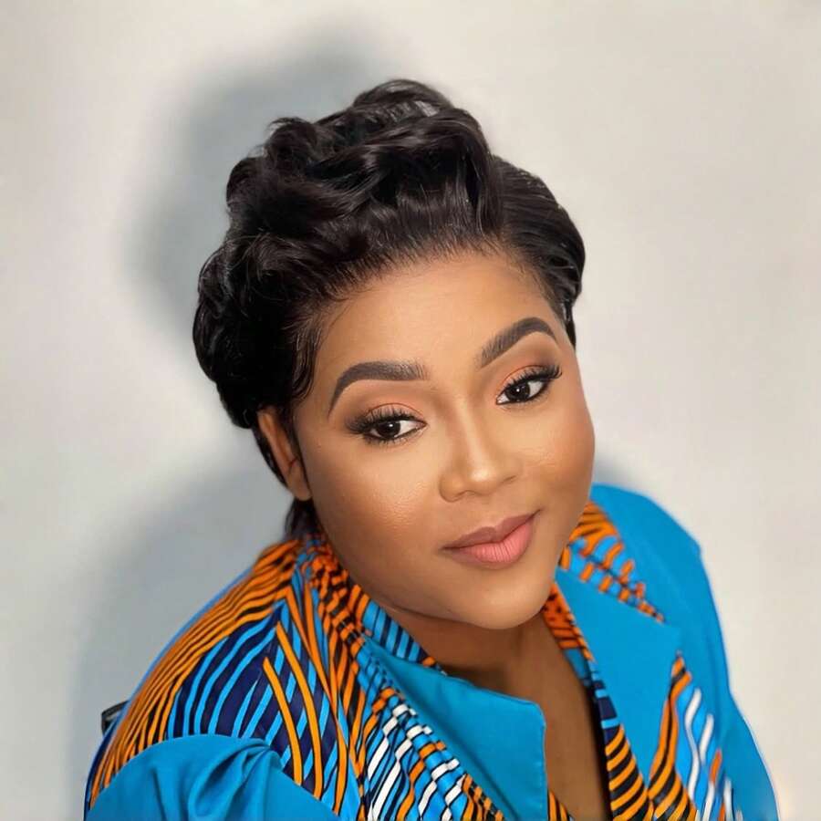 13x4x1 Lace Frontal Pixie Cut Wig Human Hair For Women 99J Burgundy Short Wig For Human Hair T Part Lace Front Glueless Wigs For Valentine's Day, Daily Use Party Wig Short Wig For Women Human Hair 1B Black Color Wig Short Pixie Cut Lace Wigs With Side Part Bangs - Multicolor - View 1