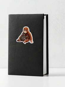 Monkey Punch Sticker - Funny Dragging Baby Macaque Decal, Relatable "Monday Mood" Sticker For Kindle & Laptop, Kawaii Animal Meme Gift - Multicolor - View 6