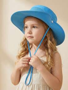 1-3岁/3-6岁/6-10岁儿童夏季遮阳帽，防紫外线沙滩帽，透气户外玩耍渔夫帽，男女通用 - 1PC - 查看 28