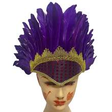 Shiny Retro Performance Party Feather Chief Colorful Headdress Prop - Headwear - Multicolor - View 14