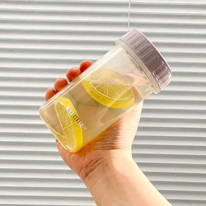 300ml Reusable Plastic Water Bottle With Handle, Portable Leak Proof Drinking Cup, Travel Sports Water Cup, Tumbler Cup, Cold And Heat-Resistant Tea, Milk, Coffee, Drink Container, Microwave Heated Soybean Milk Cups, Suitable For Student & Adult Use In School, Office, Outdoor Camping, Picni,Back To School