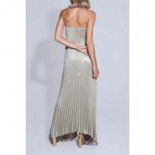 Party Temperament Tube Top Pleated Super  Dress Sexy Dress Pleated Skirt Women - Vàng - Xem 5