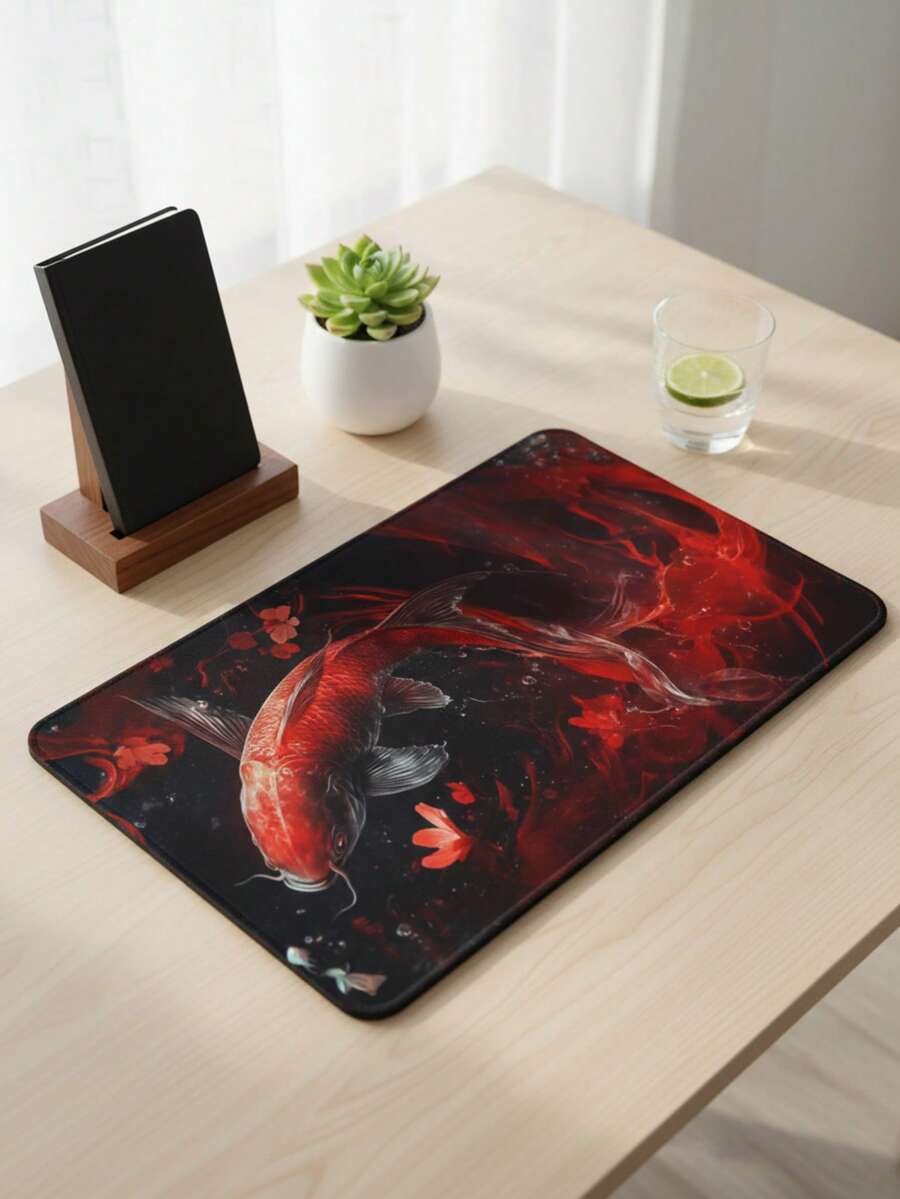 Large Size Mouse Pad, Waterproof Non-Slip Smooth Fabric Surface, Gilded Koi & Starry Sky Luxury Art Pattern, Suitable As Keyboard Pad, Desk Mat Or Book Stand For Gamers, Office And Dorm, Compatible With Mouse And Trackball, Great Gift For Gamers, Electronics > Computer & Office > Mouse Pads & Wrist Rests > Mouse Pads - View 1