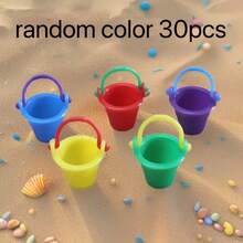 Easter Decor Moss Micro Landscape Ornament, Miniature Doll House Props, Realistic Mini Plastic Beach Miniature Model Toys, Colorful Small Buckets, Trash Cans - Simulation Mini Bucket - View 15