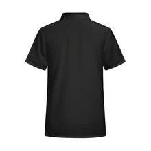 Bộ đồng phục đầu bếp ngắn tay unisex mới, thêu họa tiết, cài cúc đơn, thoáng khí, cổ đứng nhỏ. - màu đen - Xem 2
