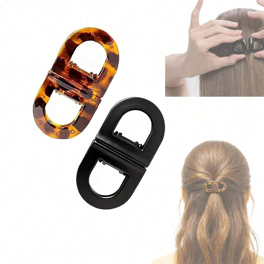 2 kẹp tóc nam châm phẳng dành cho nữ - Chắc chắn, không trượt, không để lại dấu vết, phù hợp sử dụng tại nhà và khi đi du lịch, dễ dàng tạo kiểu tóc.