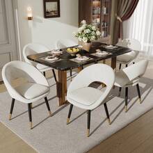 Dining Chairs - Beige + Velvet + 2 - View 4