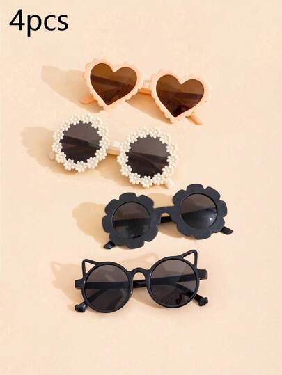 4 sets de gafas de moda para niños - Gafas lindas para bebés adecuadas para viajes, fotografía y actividades al aire libre