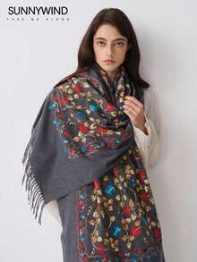 1pc Women's Polyester Paisley Pattern Versatile Scarf/Shawl - Dark Grey - View 7