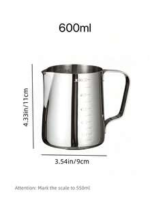 Stainless Steel Milk Frother, Silver, 350ml/600ml/900ml - Milk Latte Art Cup - View 11