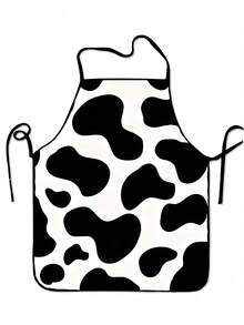 1pc Cow Print Pattern Apron, Unisex Adult Apron, Personalized Fashion Home Kitchen Apron - Multicolor - View 7