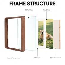 USA-Sourced Walnut 4x6 Picture Frame With 3x5 Mat - High-Definition Tempered Glass,Easy Wall/Tabletop Display For Christmas Gifts & Wedding Memories - 胡桃木4x6 - 查看 3