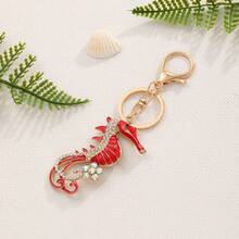 1件装饰饰品钥匙扣，海洋生物吊坠，镶嵌水钻，可爱海马钥匙圈，金属卡通创意小礼物，闪亮波西米亚锌合金饰品，夏季圣诞节包包挂饰，汽车饰品，送给老师、朋友、姐妹的礼物创意 - 均碼 - 查看 11