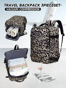 Myco Vacuum Compression Travel Backpack Set, 40*30*20cm, Carry-On Approved, One-Click Release 50% Space, Extra Large Capacity, Airline Compliant, Essential For Business Trips And Travel, Backpack Or Hand Carry, Unisex - Rectangle - View 2