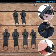 Kit de reparación de cremalleras de fijación instantánea Universal, 3 tamaños, deslizador de cremallera de repuesto, rescate de dientes, bolsa de ropa de costura, cremalleras, accesorios de herramientas M6Y6 - Negro - Ver 4