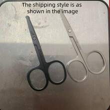 1支装不锈钢圆头鼻毛修剪器 - 专业面部毛发修剪工具，适用于眉毛、鼻毛、胡须和耳毛 - 左右手通用，男女皆宜，必备美发工具 | 符合人体工学的手柄 | 耐用剪刀 - 彩色 - 查看 2