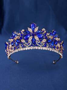 1pc Elegant Queen Crown Bridal Wedding Hair Accessory, Luxurious Headpiece For Women Formal Events, Coronas, Tiara - Multicolor - View 5