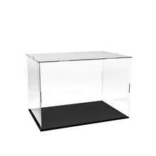 1 pieza Vitrina de acrílico transparente, montaje DIY, disponible en varios tamaños, adecuada para modelos, bloques de construcción, manualidades, exhibición de recuerdos y protección contra el polvo, decoración del hogar - Placa base de PVC negro de 5 mm. - Ver 16