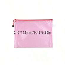 10pcs Transparent A5 File Bags, Office Supplies Grid Zipper Bags, Stationery Wholesale, PVC Waterproof Portable Document Bags - Sets - View 8