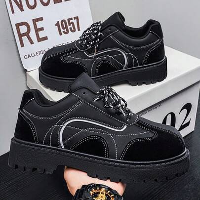 New Fashion Men's Casual Chunky Sneakers, Men's Derby Shoes, Retro Stylish Men's Shoes, Men's Athletic Shoes, Men's Shoes, Available In Black And Brown, Size 39-46