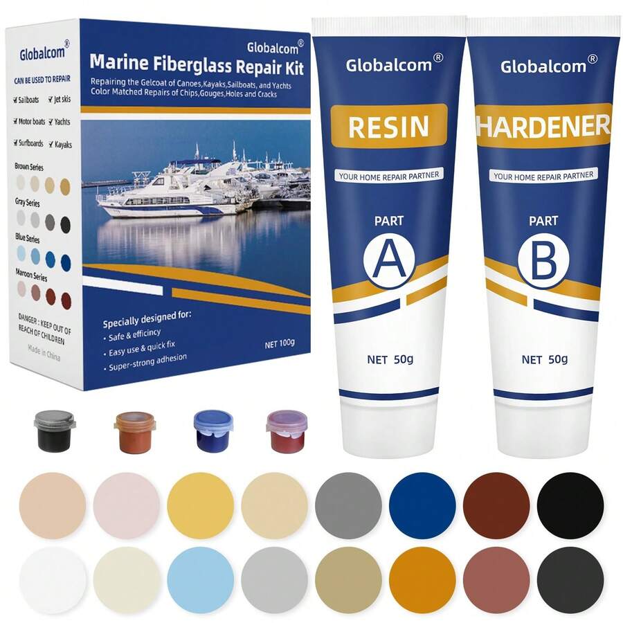 Fiberglass Boat Repair Kit With Color-Matching Gel Coat - ColorA - View 1