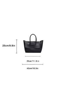 Minimalist Large Capacity Women Tote Bag - Black - View 6