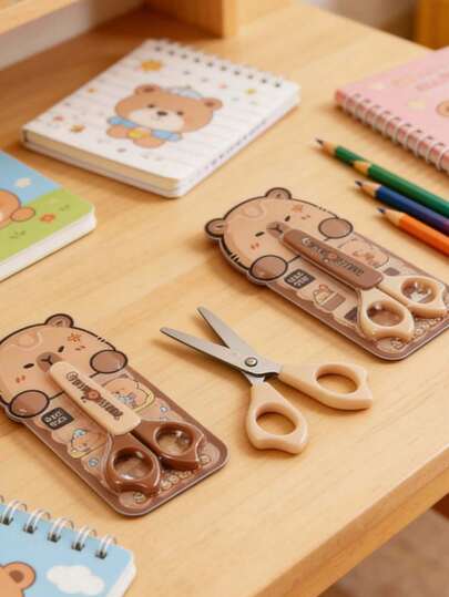 1/2把不锈钢水鼠造型剪刀，可爱文具工艺剪刀，适用于办公、缝纫、手工制作、生日礼物，奢华时尚文具，颜色随机，造型新颖独特，趣味学习用品和教师奖励礼物，学习铅笔，学生和教师文具，礼品，适合毕业季、独立日、返校季。[实际收到的包装可能与图片有所不同]