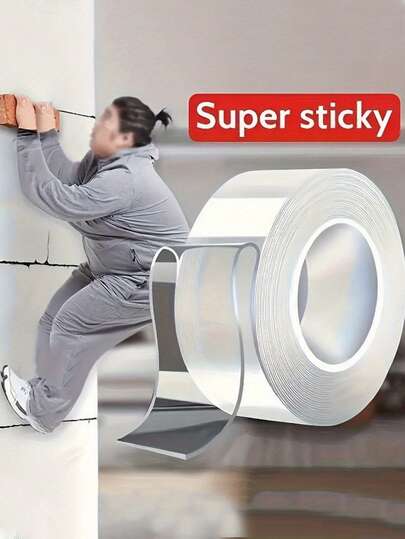 [Extra Strong Adhesive] Dual-Sided Nano Tape - Super Strong Adsorption, Heavy-Duty, Reusable & Versatile | Ideal For All Surfaces, Crafts, Christmas Decorations | Essential Multi-Purpose