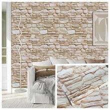 1 Roll Milky White Brick Pattern Wallpaper, Vinyl Easy To Peel And Stick, Removable Contact Paper Suitable For Living Room, Bedroom, Furniture, Bathroom, Desk, Cabinet Renovation, DIY Removable Wall Covering, 17.7inX39.3ft/118.1ft/196.8ft - Beige - View 2