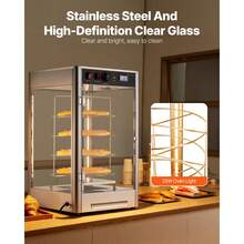 Commercial Food Warmer Display, 4-Tier Pizza Warmer With Rotary Steam Heating For 14 In Pizza, 86℉~185℉ Temperature Control And Temp Display, 25W Oven Light + Top LED For Pizza Shop, Restaurant - Pizza Display Case, 4-tier, Rotatable - View 6