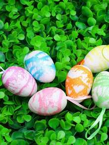 6pcs Foam Material Random Color Easter Eggs Decorations, Party Favors - View 5