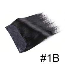 5片式单片夹式接发，直发真人发，自然黑色，3/4全头接发 - Natural Black - 查看 14